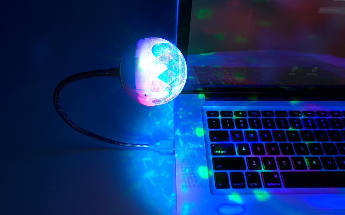 ION Audio Party Ball USB | Ultra-Compact USB Powered Party Light Display That Synchronises With Your Music – Perfect for Laptops, TVs
